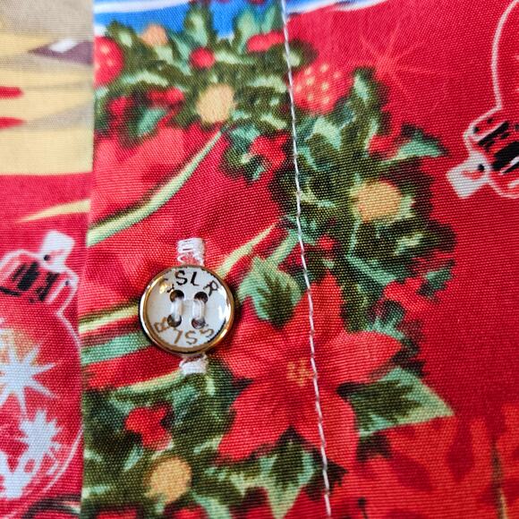 SSLR Men's Collection‎ Small Surfing Santa Short Sleeve Buttondown Shirt - Picture 5 of 6